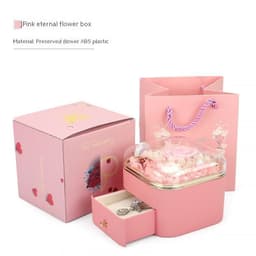 image-Valentines Day Rose Flower Drawer Jewelry Box Earrings Ring Necklace Storage Valentine's Day Gift Box Romantic Jewelry Packaging Box