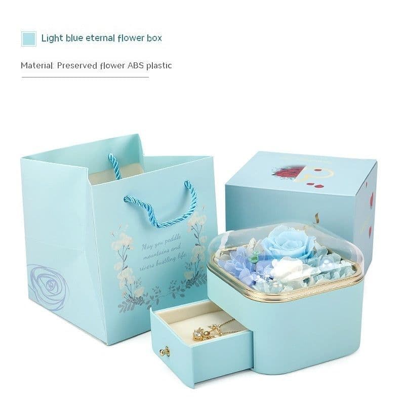 image-Valentines Day Rose Flower Drawer Jewelry Box Earrings Ring Necklace Storage Valentine's Day Gift Box Romantic Jewelry Packaging Box