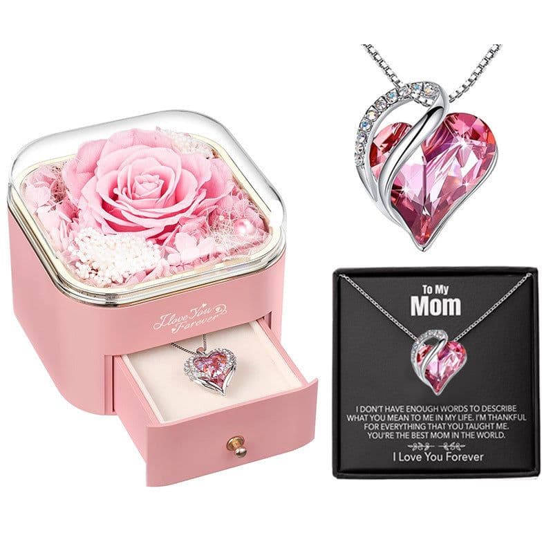 image-Valentines Day Rose Flower Drawer Jewelry Box Earrings Ring Necklace Storage Valentine's Day Gift Box Romantic Jewelry Packaging Box