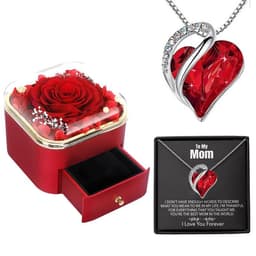 image-Valentines Day Rose Flower Drawer Jewelry Box Earrings Ring Necklace Storage Valentine's Day Gift Box Romantic Jewelry Packaging Box