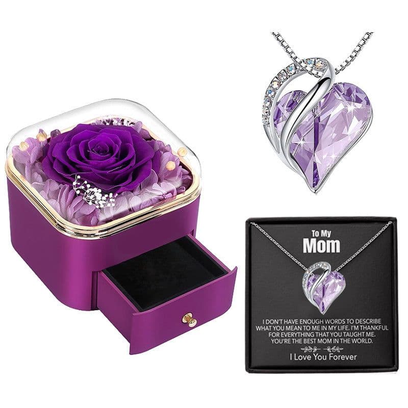 image-Valentines Day Rose Flower Drawer Jewelry Box Earrings Ring Necklace Storage Valentine's Day Gift Box Romantic Jewelry Packaging Box