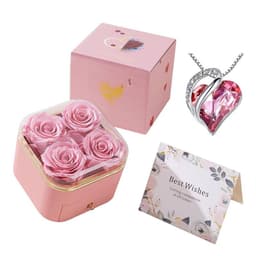 image-Valentines Day Rose Flower Drawer Jewelry Box Earrings Ring Necklace Storage Valentine's Day Gift Box Romantic Jewelry Packaging Box