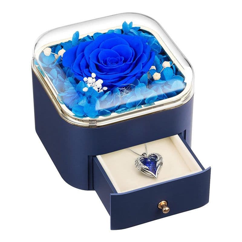 image-Valentines Day Rose Flower Drawer Jewelry Box Earrings Ring Necklace Storage Valentine's Day Gift Box Romantic Jewelry Packaging Box