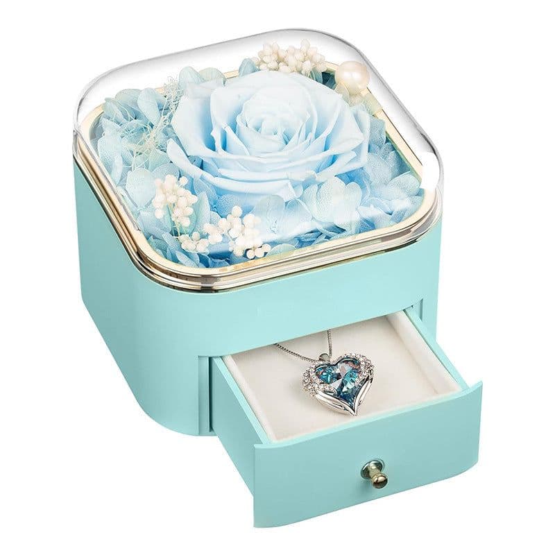 image-Valentines Day Rose Flower Drawer Jewelry Box Earrings Ring Necklace Storage Valentine's Day Gift Box Romantic Jewelry Packaging Box