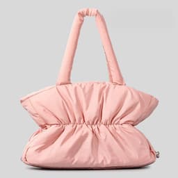 image-Autumn And Winter Pleated Cotton Filled Large Capacity Handbag For Women