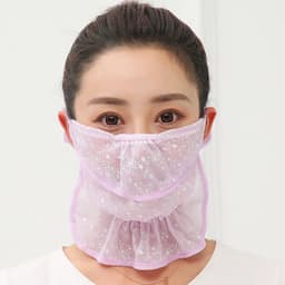 image-Summer Sun Protection Mask Outdoor Sun Protection Neck Protection Ice Silk Fabric Breathable And Dustproof