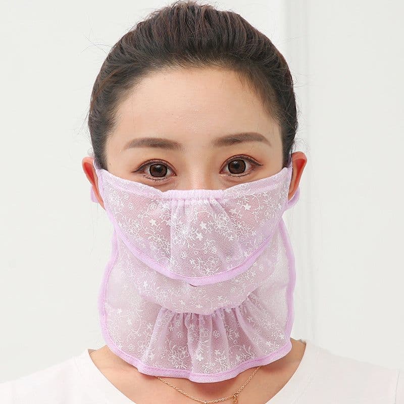 image-Summer Sun Protection Mask Outdoor Sun Protection Neck Protection Ice Silk Fabric Breathable And Dustproof