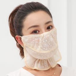 image-Summer Sun Protection Mask Outdoor Sun Protection Neck Protection Ice Silk Fabric Breathable And Dustproof