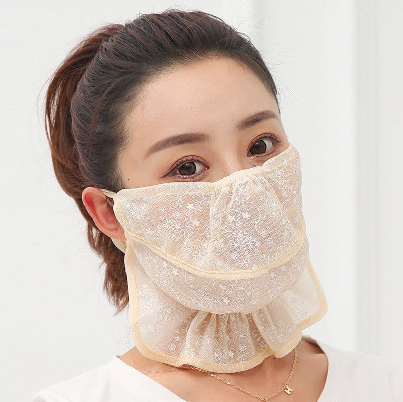 image-Summer Sun Protection Mask Outdoor Sun Protection Neck Protection Ice Silk Fabric Breathable And Dustproof