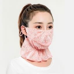 image-Summer Sun Protection Mask Outdoor Sun Protection Neck Protection Ice Silk Fabric Breathable And Dustproof