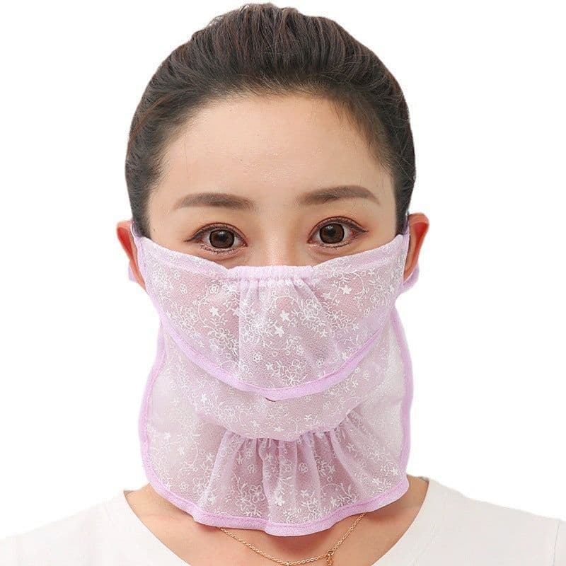 image-Summer Sun Protection Mask Outdoor Sun Protection Neck Protection Ice Silk Fabric Breathable And Dustproof
