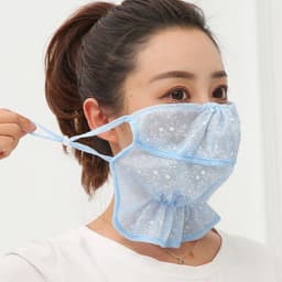 image-Summer Sun Protection Mask Outdoor Sun Protection Neck Protection Ice Silk Fabric Breathable And Dustproof