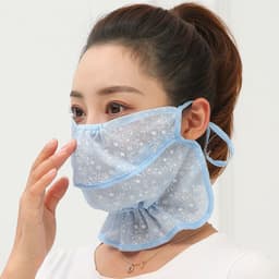image-Summer Sun Protection Mask Outdoor Sun Protection Neck Protection Ice Silk Fabric Breathable And Dustproof