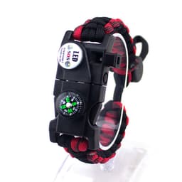 image-Outdoor Emergency Life-saving Paracord Bracelet Compass Whistle Led Light SOS Camping Supplies