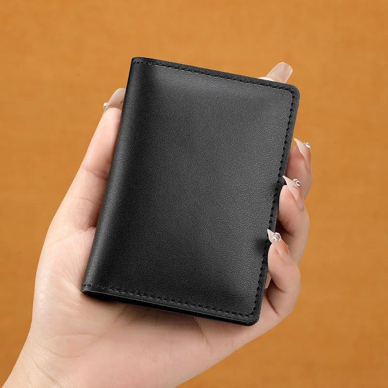 image-Ultra-thin Cowhide Card Holder Men And Women