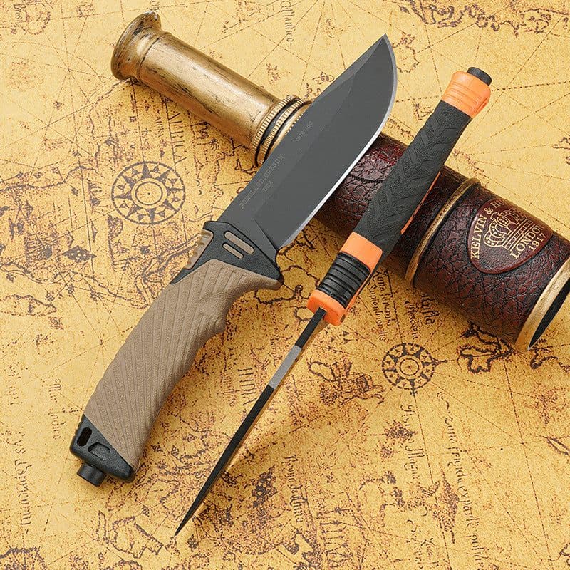 image-Outdoor High Hardness Straight Knife Outdoor Knife Tactical Knife Self-defense Knife