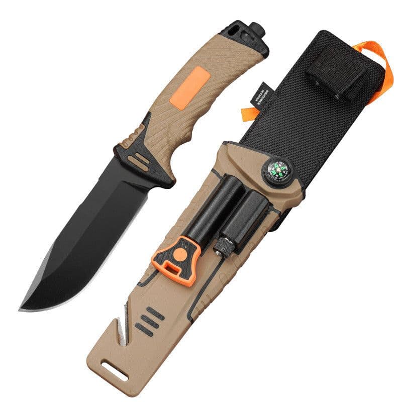 image-Outdoor High Hardness Straight Knife Outdoor Knife Tactical Knife Self-defense Knife