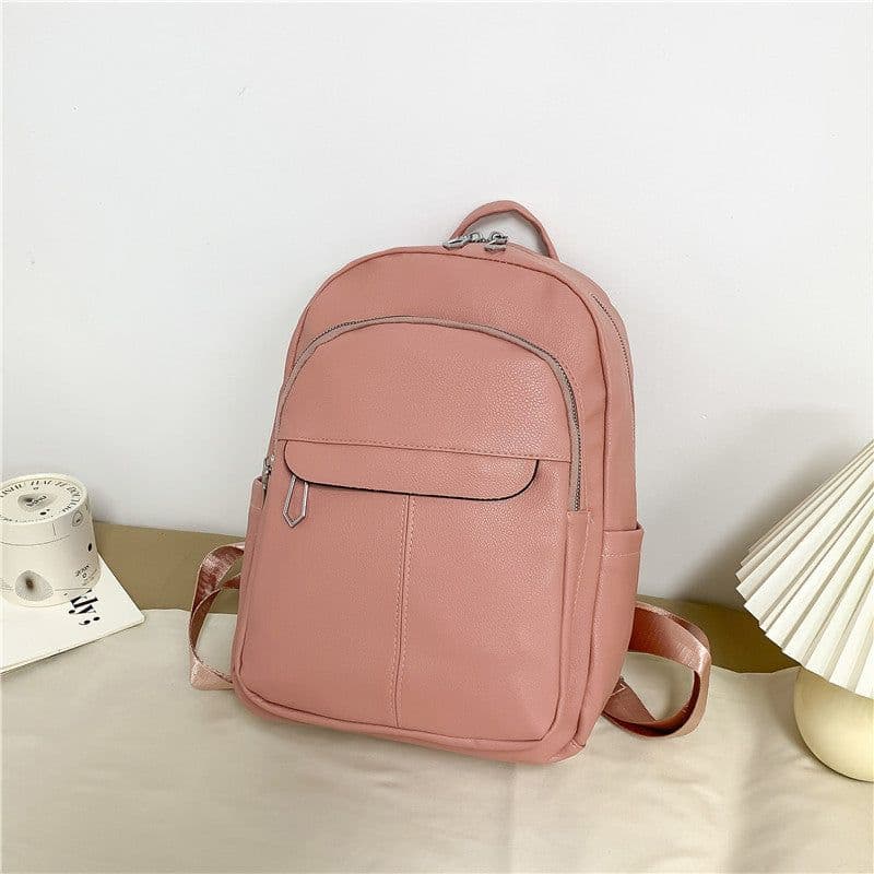 image-Fashion College Schoolbag Trendy Backpack Women's All-match Simple Large Capacity