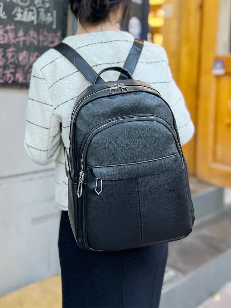 image-Fashion College Schoolbag Trendy Backpack Women's All-match Simple Large Capacity