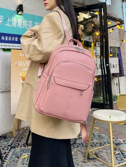 image-Fashion College Schoolbag Trendy Backpack Women's All-match Simple Large Capacity