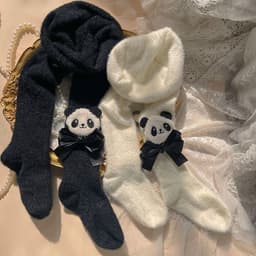 image-Autumn And Winter Cute Panda Bow Female Thermal Pantyhose