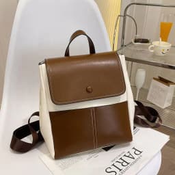 image-Women's Fashionable Large-capacity Textured Casual Backpack