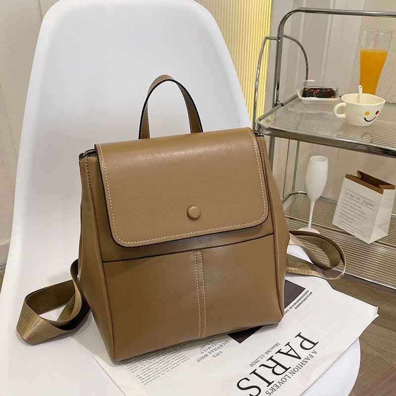 image-Women's Fashionable Large-capacity Textured Casual Backpack