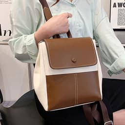 image-Women's Fashionable Large-capacity Textured Casual Backpack