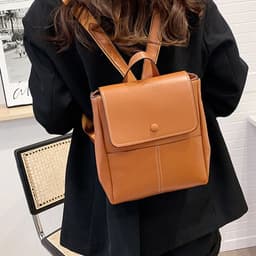 image-Women's Fashionable Large-capacity Textured Casual Backpack