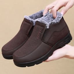 image-Men's Cotton Shoes Fleece-lined Warm Middle-aged And Elderly