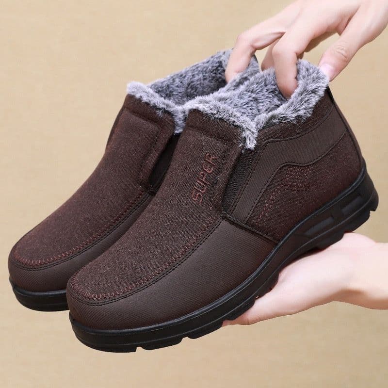 image-Men's Cotton Shoes Fleece-lined Warm Middle-aged And Elderly