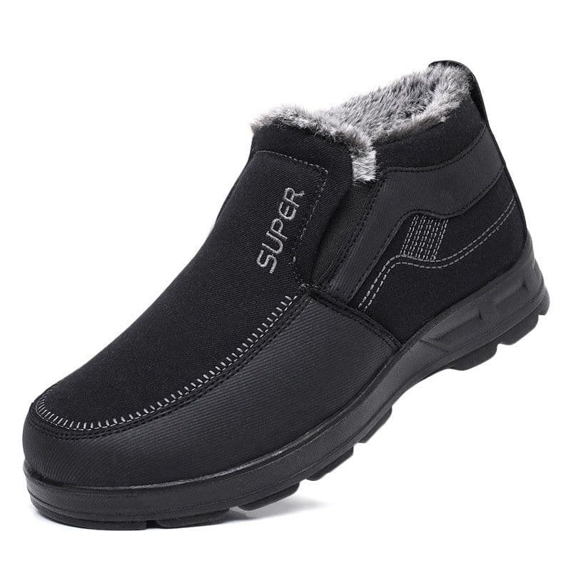 image-Men's Cotton Shoes Fleece-lined Warm Middle-aged And Elderly