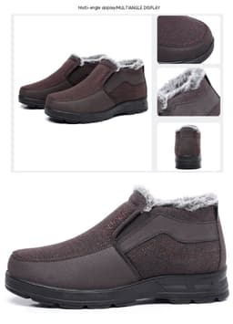 image-Men's Cotton Shoes Fleece-lined Warm Middle-aged And Elderly