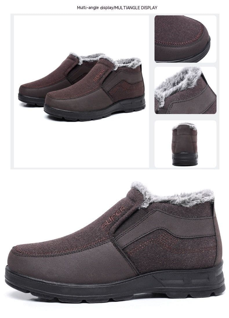 image-Men's Cotton Shoes Fleece-lined Warm Middle-aged And Elderly