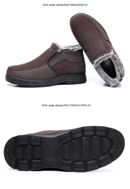 image-Men's Cotton Shoes Fleece-lined Warm Middle-aged And Elderly