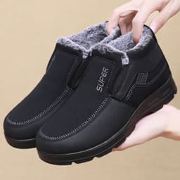image-Men's Cotton Shoes Fleece-lined Warm Middle-aged And Elderly
