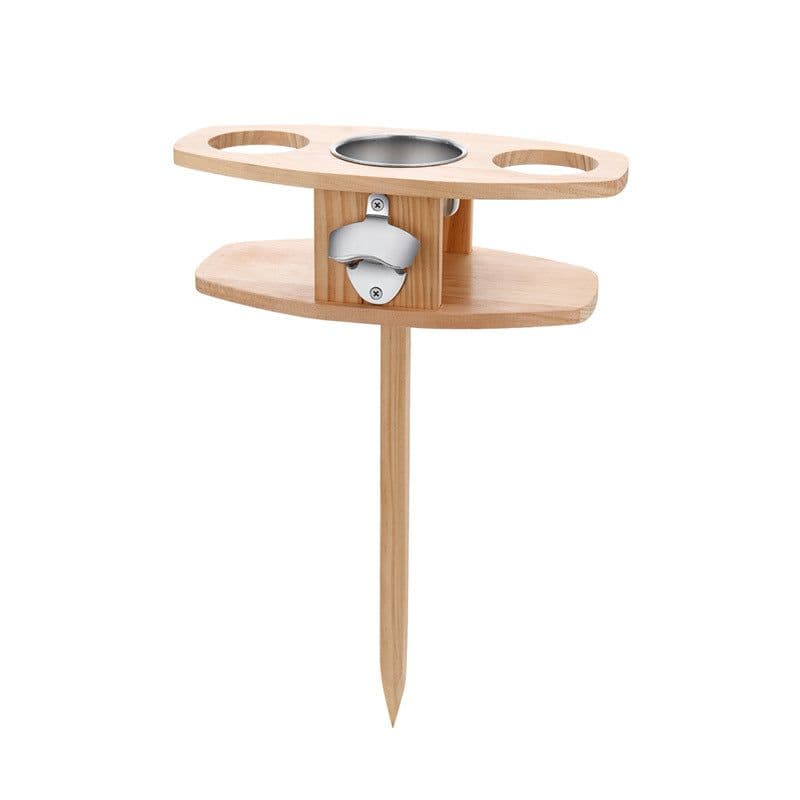 image-Solid Wood Outdoor Portable Bamboo Wooden Red Wine Glass Holder Simple Detachable