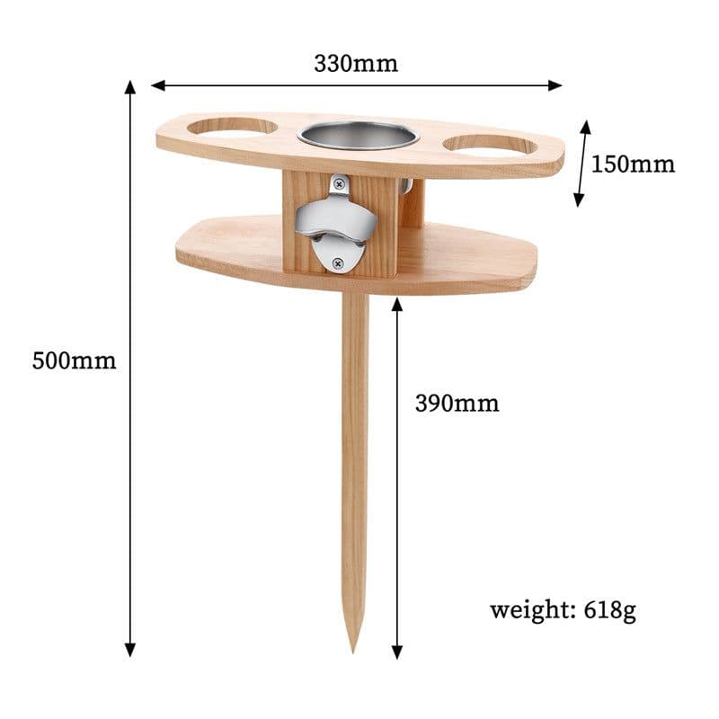 image-Solid Wood Outdoor Portable Bamboo Wooden Red Wine Glass Holder Simple Detachable