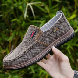 image-Men's Breathable Canvas Shoes Soft Bottom Non-slip