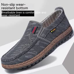 image-Men's Breathable Canvas Shoes Soft Bottom Non-slip