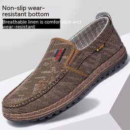 image-Men's Breathable Canvas Shoes Soft Bottom Non-slip