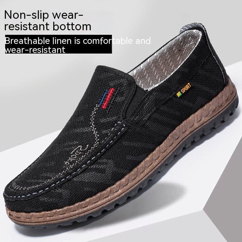 image-Men's Breathable Canvas Shoes Soft Bottom Non-slip