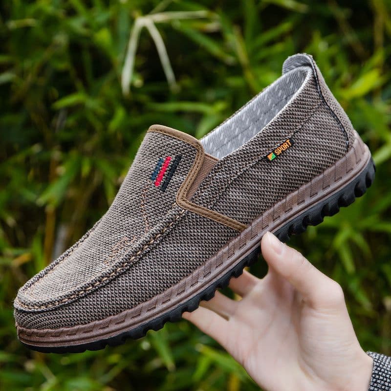image-Men's Breathable Canvas Shoes Soft Bottom Non-slip