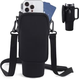 image-Slok Water Bottle Carrier Bag, Compatible With 40oz Tumbler With Handle, Modern Water Bottle Holder With Simple Adjustable Strap For Outdoor Walking Hiking Travelling Sports-Blue Purple