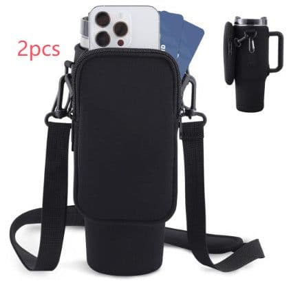 image-Slok Water Bottle Carrier Bag, Compatible With 40oz Tumbler With Handle, Modern Water Bottle Holder With Simple Adjustable Strap For Outdoor Walking Hiking Travelling Sports-Blue Purple