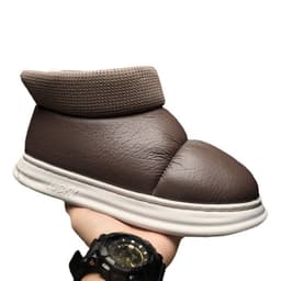 image-Snow Boots Men's Winter Warm Fur Integrated Waterproof Non-slip Home Cotton Slippers