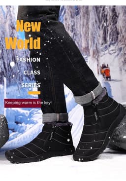 image-Outdoor Thickening Thermal Cotton Shoes Zipper Fleece-lined Winter Men's Shoes