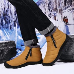 image-Outdoor Thickening Thermal Cotton Shoes Zipper Fleece-lined Winter Men's Shoes