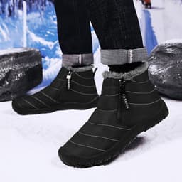 image-Outdoor Thickening Thermal Cotton Shoes Zipper Fleece-lined Winter Men's Shoes
