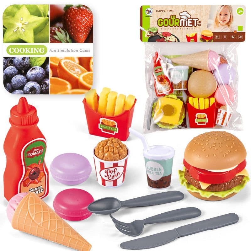 image-Children's Play House Toys Western Tableware